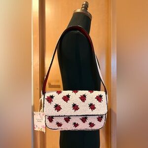 Elegant Ladybug Patterned Shoulder Bag